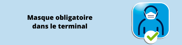 port du masque obligatoire dans le terminal